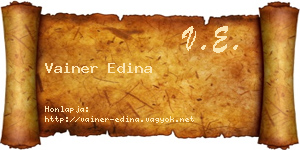 Vainer Edina névjegykártya